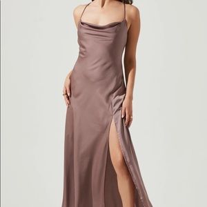 ASTR The Label PALISADES COWL MAXI DRESS Pewter Size M
